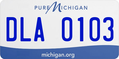 MI license plate DLA0103