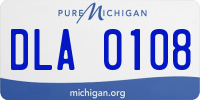 MI license plate DLA0108