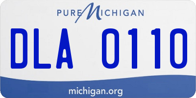 MI license plate DLA0110