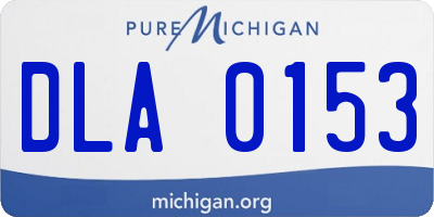 MI license plate DLA0153