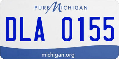 MI license plate DLA0155