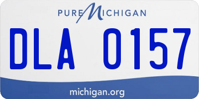 MI license plate DLA0157