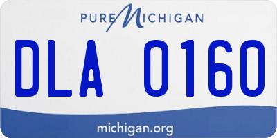 MI license plate DLA0160