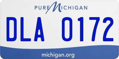 MI license plate DLA0172