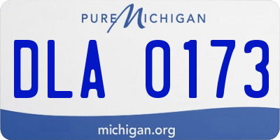 MI license plate DLA0173