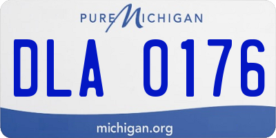 MI license plate DLA0176