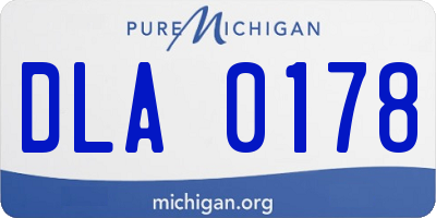 MI license plate DLA0178