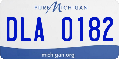 MI license plate DLA0182