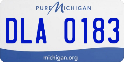 MI license plate DLA0183