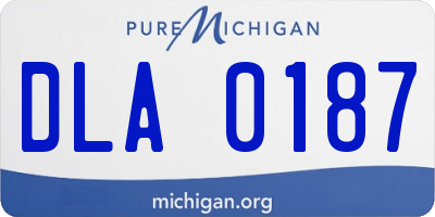MI license plate DLA0187