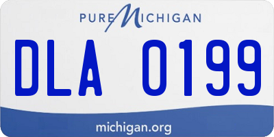 MI license plate DLA0199