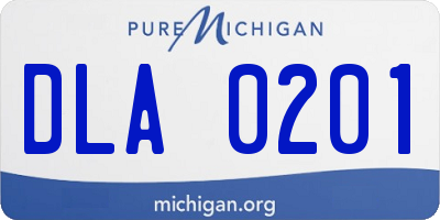 MI license plate DLA0201