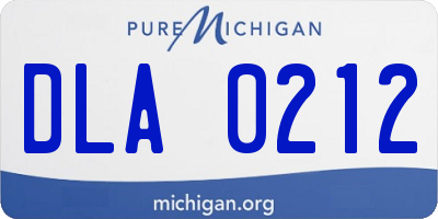 MI license plate DLA0212