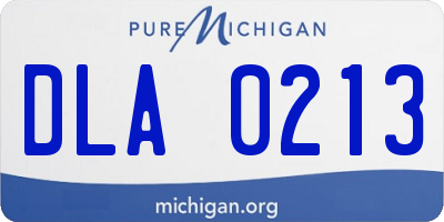 MI license plate DLA0213