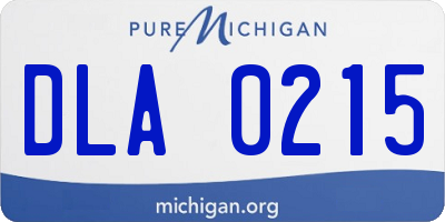 MI license plate DLA0215