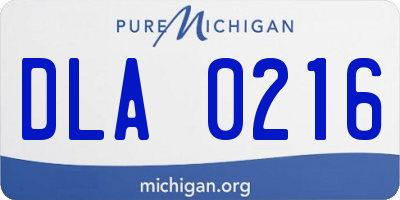 MI license plate DLA0216