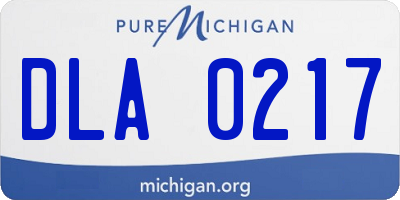 MI license plate DLA0217