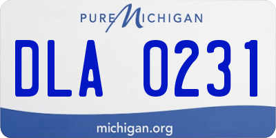 MI license plate DLA0231