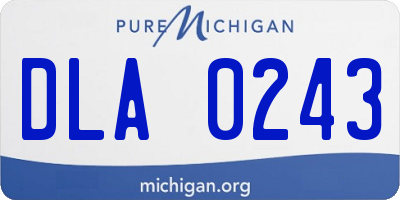 MI license plate DLA0243