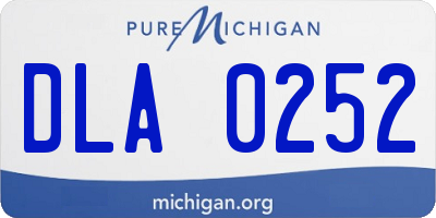 MI license plate DLA0252