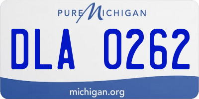 MI license plate DLA0262