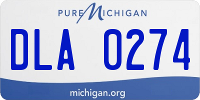 MI license plate DLA0274