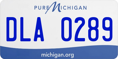 MI license plate DLA0289
