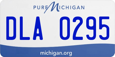 MI license plate DLA0295