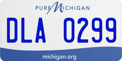 MI license plate DLA0299