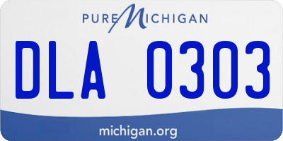 MI license plate DLA0303