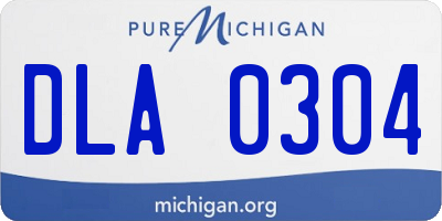 MI license plate DLA0304