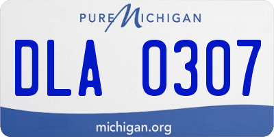 MI license plate DLA0307