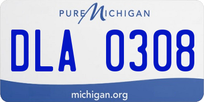 MI license plate DLA0308