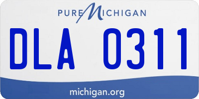 MI license plate DLA0311