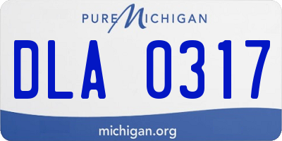 MI license plate DLA0317