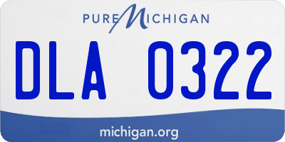 MI license plate DLA0322