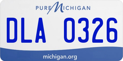 MI license plate DLA0326