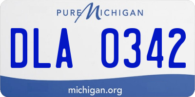 MI license plate DLA0342