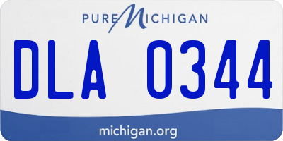 MI license plate DLA0344