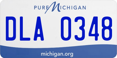 MI license plate DLA0348