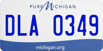 MI license plate DLA0349