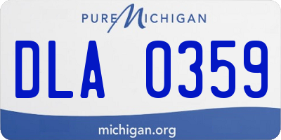 MI license plate DLA0359