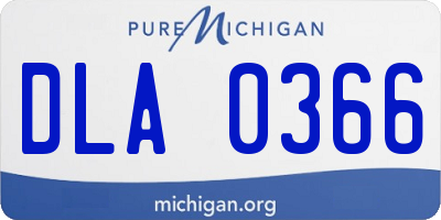 MI license plate DLA0366