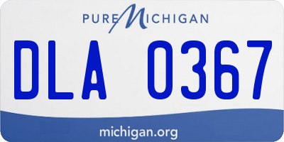 MI license plate DLA0367