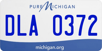 MI license plate DLA0372