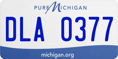 MI license plate DLA0377