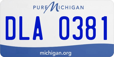 MI license plate DLA0381