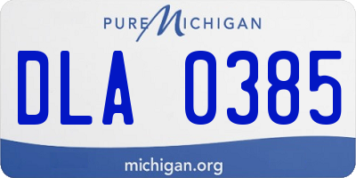 MI license plate DLA0385