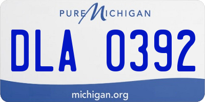 MI license plate DLA0392