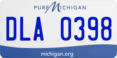 MI license plate DLA0398